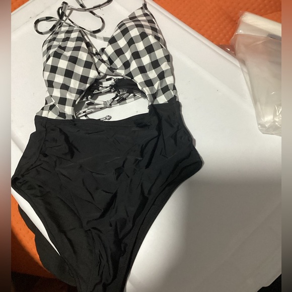 Floral Print Halter Tummy Control Lace up One Piece Swimsuit‎ Size M - Picture 5 of 5